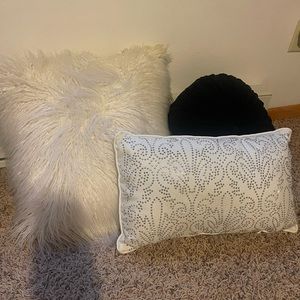 3 throw pillows